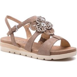 Sandały CAPRICE - 9-28105-22 Taupe Sparkle 355. Pomarańczowe klapki damskie Caprice, bez wzorów, ze skóry, bez obcasa. W wyprzedaży za 179,00 zł.