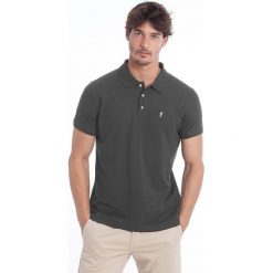 Koszulka polo w kolorze antracytowym. Szare koszulki męskie Polo Club Men, s, z haftami, z bawełny, polo, bez rękawów. W wyprzedaży za 87,95 zł.