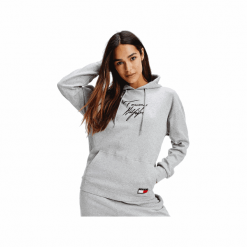 Tommy Hilfiger Bluza damska UW0UW02300 Hoodie LWK S szara. Szare bluzy damskie TOMMY HILFIGER, s, bez wzorów, z bawełny, bez rękawów, bez kaptura. Za 339,00 zł.