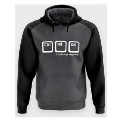 Bluza męska dwukolorowa Ctrl + Alt + del. Bluzy męskie MegaKoszulki, m, bez wzorów, z kapturem, bez rękawów. Za 114,90 zł.