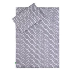 LULANDO Komplet pościeli, Białe serca na szarym tle, 100x135 + 40x60 cm uniwersalny. Szare komplety niemowlęce Lulando, bez wzorów. Za 132,86 zł.