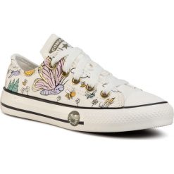 Trampki CONVERSE - Ctas Ox 667898C Vintage White/Moon. Białe trampki dziewczęce Converse, bez wzorów, z gumy, na sznurówki. Za 199,00 zł.