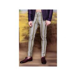 Spodnie slim fit fioletowe pasy. Fioletowe bez kategorii MALE-ME, na jesień, z elastanu. Za 299,00 zł.