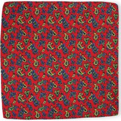 Stylowa, Męska Poszetka, Wzór Paisley - 30x30 cm - Alties, Czerwona POSZALTS0168. Czerwone poszetki męskie Alties, paisley, z materiału, eleganckie. Za 27,00 zł.