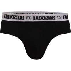 Slipy męskie Uomo Noir. Czarne slipy męskie COTONELLA, m, bez wzorów, z dzianiny. Za 25,99 zł.
