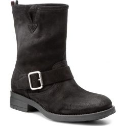 Botki TOMMY HILFIGER - DENIM Aline 1B FW0FW01350 Black 990. Czarne botki damskie na obcasie marki Kazar, z futra, przed kolano, na wysokim obcasie. W wyprzedaży za 319,00 zł.