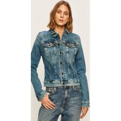 Tommy Jeans - Kurtka jeansowa. Niebieskie kurtki damskie Tommy Jeans, s, bez wzorów, z elastanu, krótkie. W wyprzedaży za 359,90 zł.