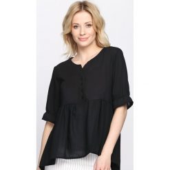 Bluzki damskie: Czarna Bluzka Gentle Swan