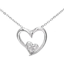 Naszyjnik z białego złota z diamentową zawieszką - dł. 46 cm. Szare naszyjniki damskie REVONI, z diamentem, złote. W wyprzedaży za 389,95 zł.