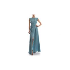 Sukienki długie Elisabetta Franchi AB38682E2. Niebieskie sukienki damskie Elisabetta Franchi, bez wzorów, bez kołnierzyka, bez rękawów, długie. Za 1204,83 zł.