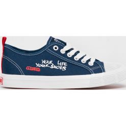 Big Star - Tenisówki. Niebieskie trampki i tenisówki damskie BIG STAR, bez wzorów, z gumy, na sznurówki. W wyprzedaży za 59,90 zł.