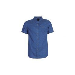 Koszule z krótkim rękawem Guess CLYDE. Niebieskie koszule męskie Guess, s, z aplikacjami, bez kołnierzyka, z krótkim rękawem. Za 349,00 zł.