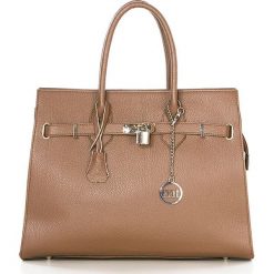 Torebki klasyczne damskie: Skórzana torebka w kolorze jasnobrązowym – 38 x 29 x 13,5 cm
