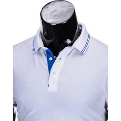 KOSZULKA MĘSKA POLO BEZ NADRUKU S666 - BIAŁA. Białe koszulki polo Ombre Clothing, m, z nadrukiem, z bawełny. Za 45,00 zł.