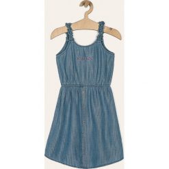 Guess Jeans - Sukienka dziecięca 118-175 cm. Niebieskie sukienki dziewczęce Guess Jeans, z aplikacjami, z lyocellu, bez rękawów, rozkloszowane. Za 219,90 zł.