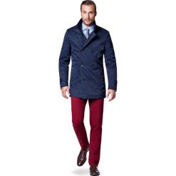 Płaszcz Granatowy Apollo. Niebieskie płaszcze męskie LANCERTO, na zimę, m, bez wzorów, z bawełny, eleganckie, bez kaptura. W wyprzedaży za 349,90 zł.
