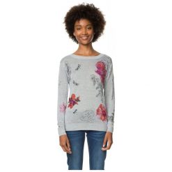 Swetry klasyczne damskie: Desigual Sweter Damski Xs Szary