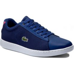 Sneakersy LACOSTE - Carnaby Evo 117 1 7-33SPW1010125 Blu. Niebieskie półbuty damskie marki Lacoste, bez wzorów, ze skóry, bez obcasa, na płaskiej podeszwie, bez zapięcia. W wyprzedaży za 289,00 zł.