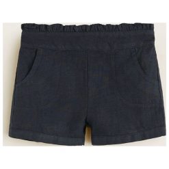 Mango Kids - Szorty dziecięce Felix 80-104 cm. Czarne spodenki dziewczęce Mango Kids, bez wzorów, z bawełny, casualowe. Za 69,90 zł.
