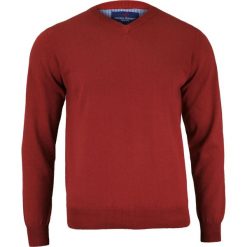 Czerwony, Ceglasty Sweter Męski w Serek - 100% BAWEŁNA - Adriano Guinari SWADGAW16CEGLA. Czerwone swetry męskie m, z bawełny, klasyczne. Za 99,00 zł.