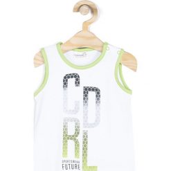 Coccodrillo - T-shirt dziecięcy 92-122 cm. Białe t-shirty chłopięce COCCODRILLO, z nadrukiem, z elastanu, bez rękawów. W wyprzedaży za 25,90 zł.