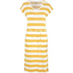 Soyaconcept Sukienka Verica żółty w paski female żółty/ze wzorem S (38). Żółte sukienki damskie Soyaconcept, na lato, s, w paski, z dżerseju, eleganckie, z dekoltem w serek, bez rękawów, dopasowane. W wyprzedaży za 119,00 zł.