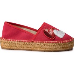 Espadryle LOVE MOSCHINO - JA10243G07JJ0500 Rosso. Czerwone espadryle damskie Love Moschino, na co dzień, bez wzorów, z tworzywa sztucznego, bez obcasa, na płaskiej podeszwie, bez zapięcia. Za 589,00 zł.