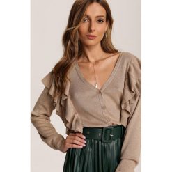 Beżowy Sweter Loralynn. Brązowe swetry damskie Renee, s, bez wzorów, bez rękawów, bez kaptura. Za 139,99 zł.