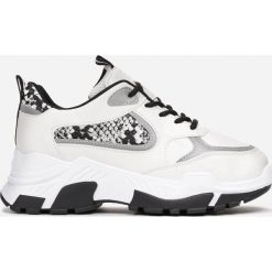 Białe Sneakersy Loraerina. Białe sneakersy damskie Born2be, z jeansu. Za 99,99 zł.