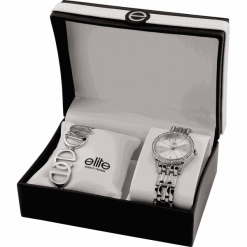 Elite Models zestaw podarunkowy damski - zegarek i bransoletka E54694-231. Żółte bransoletki damskie Elite Models, złote. W wyprzedaży za 199,00 zł.