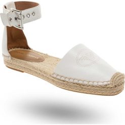 ESPADRYLE Emporio Armani. Białe koturny damskie Emporio Armani, bez obcasa, na koturnie, ze sprzączką. Za 491,40 zł.