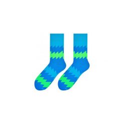 Niebieskie skarpety męskie - zigzag SK185. Niebieskie skarpetki męskie More - Skarpetki męskie, bez wzorów, z elastanu. Za 14,85 zł.