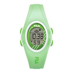 Zegarek "FILA38-050-003" w kolorze jasnozielonym. Niebieskie, cyfrowe zegarki damskie marki Fila. W wyprzedaży za 79,95 zł.