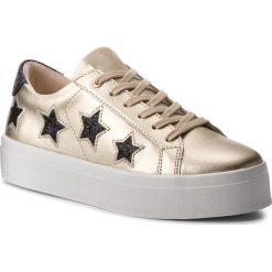 Sneakersy GUESS - FLFHS3 LEM12 GOLD. Żółte półbuty damskie marki Guess, ze skóry ekologicznej. W wyprzedaży za 299,00 zł.