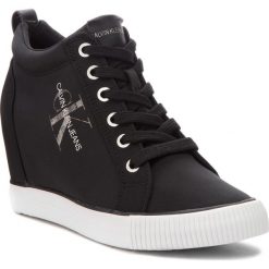 Sneakersy CALVIN KLEIN JEANS - Ritzy RE9800 Black. Czarne półbuty damskie Calvin Klein Jeans, z jeansu. W wyprzedaży za 319,00 zł.