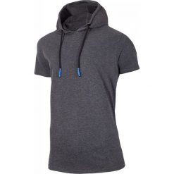 T-shirt męski TSM604 - ciemny szary melanż - Outhorn. Szare koszulki męskie Outhorn, m, bez wzorów, z dzianiny, z kapturem. Za 49,99 zł.