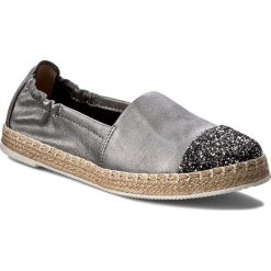 Espadryle NEŚCIOR - 098-C Black/Czarny Pa. Szare espadryle damskie marki Neścior, z aplikacjami, ze skóry, bez obcasa, na płaskiej podeszwie. W wyprzedaży za 189,00 zł.