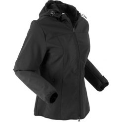 Kurtka softshell z kapturem bonprix czarny. Czarne kurtki damskie marki bonprix, bez wzorów, z softshellu, z kapturem. Za 189,99 zł.