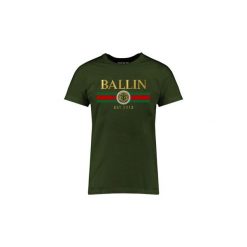 T-shirty z krótkim rękawem Ballin Est. 2013 Line Small Shirt. Zielone t-shirty męskie Ballin Est. 2013, xl, bez wzorów, bez kołnierzyka, krótkie. Za 100,74 zł.