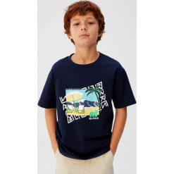 Mango Kids - T-shirt dziecięcy Volendam 110-164 cm. Niebieskie t-shirty chłopięce Mango Kids, z nadrukiem, z bawełny, bez rękawów. W wyprzedaży za 29,90 zł.