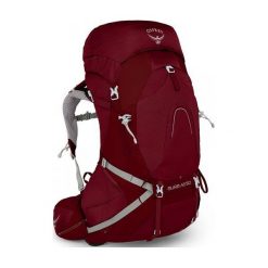 OSPREY AURA AG 50 II WM, czerwony. Czerwone plecaki damskie Osprey, w paski, sportowe. W wyprzedaży za 941,00 zł.