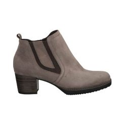 Tamaris Botki wide beżowy female beżowy 38. Brązowe botki damskie Tamaris, ze skóry, na wysokim obcasie, na zamek. W wyprzedaży za 229,00 zł.