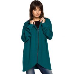 Zielona Bluza Asymetryczna z Kapturem. Zielone bluzy sportowe damskie marki Molly.pl, s, z bawełny, z kapturem. Za 149,90 zł.