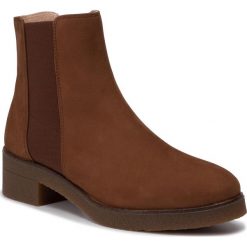Sztyblety UNISA - Destra F19 Blu Toast. Pomarańczowe kozaki damskie Unisa, ze skóry, bez obcasa, bez zapięcia. W wyprzedaży za 289,00 zł.