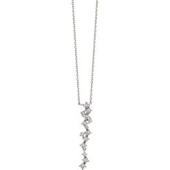 RABAT Naszyjnik - złoto białe 375, Diament 0,12ct. Białe naszyjniki damskie marki W.KRUK, na imprezę, złote. W wyprzedaży za 999,00 zł.