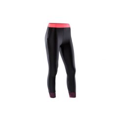 Legginsy 7/8 fitness kardio 500 damskie. Czarne legginsy damskie do fitnessu DOMYOS, l, z elastanu. W wyprzedaży za 49,99 zł.