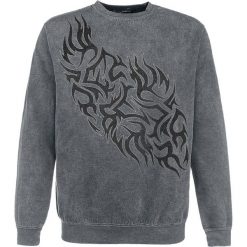 Outer Vision Flames Tattoo Bluza szary. Szare bluzy męskie rozpinane marki Outer Vision, l, z nadrukiem. Za 121,90 zł.