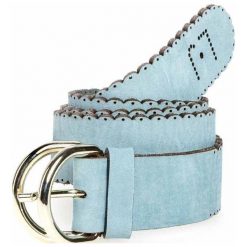 Pasek LIU JO - A14319 P0124 Sterling Blue Sm 09V22. Niebieskie paski damskie marki Liu Jo, w paski, ze skóry. W wyprzedaży za 199,00 zł.