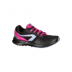 Buty do biegania RUN ACTIVE GRIP damskie. Czarne buty do biegania damskie KALENJI, z gumy. W wyprzedaży za 99,99 zł.