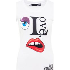Love Moschino Tshirt z nadrukiem white. Białe t-shirty damskie marki Love Moschino, z nadrukiem, z elastanu. Za 499,00 zł.